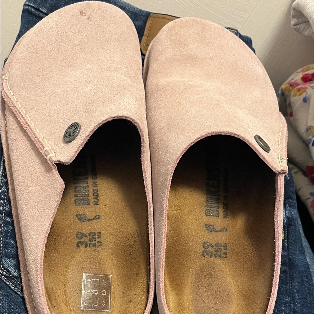 Birkenstock Light Pink Suede Slip-Ons